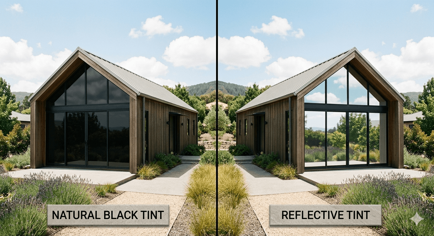 Natural Black vs Reflective Window Tint
